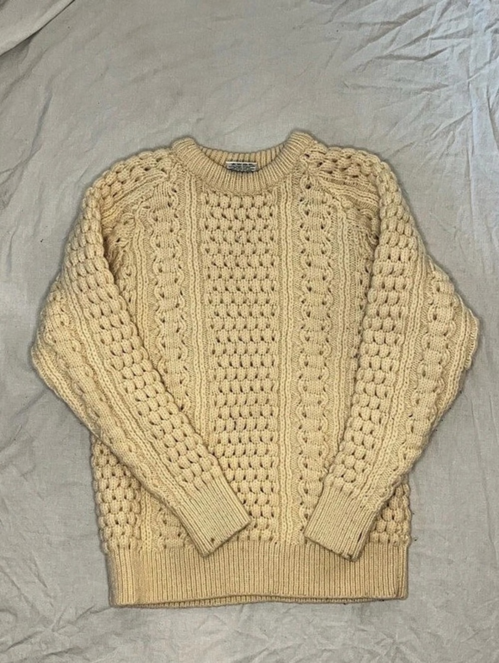 Bonner of Ireland Hand-Knit Cream Wool Sweater